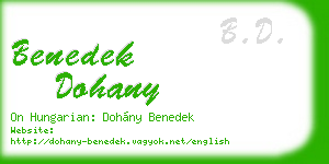 benedek dohany business card