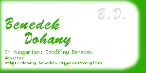 benedek dohany business card